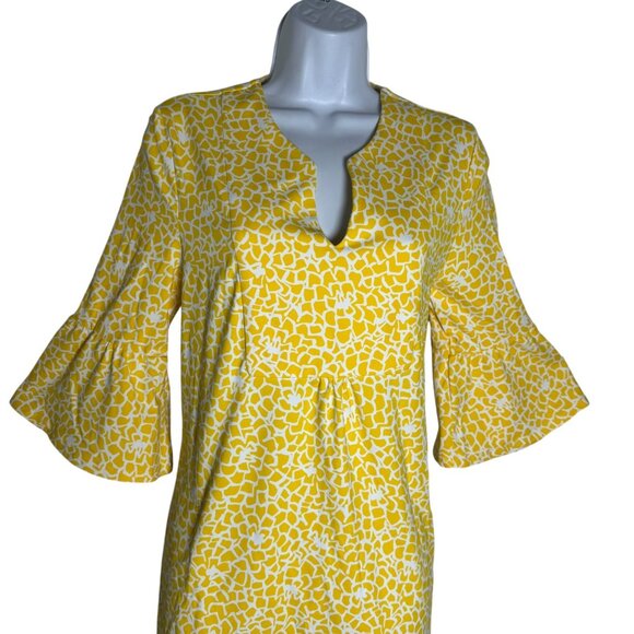 Jude Connally Kerry Dress jude cloth sz small lemon yellow white print - Picture 2 of 7